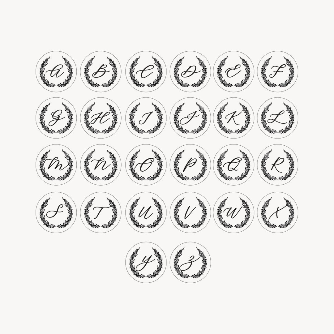 Initial Wreath Stamp Head