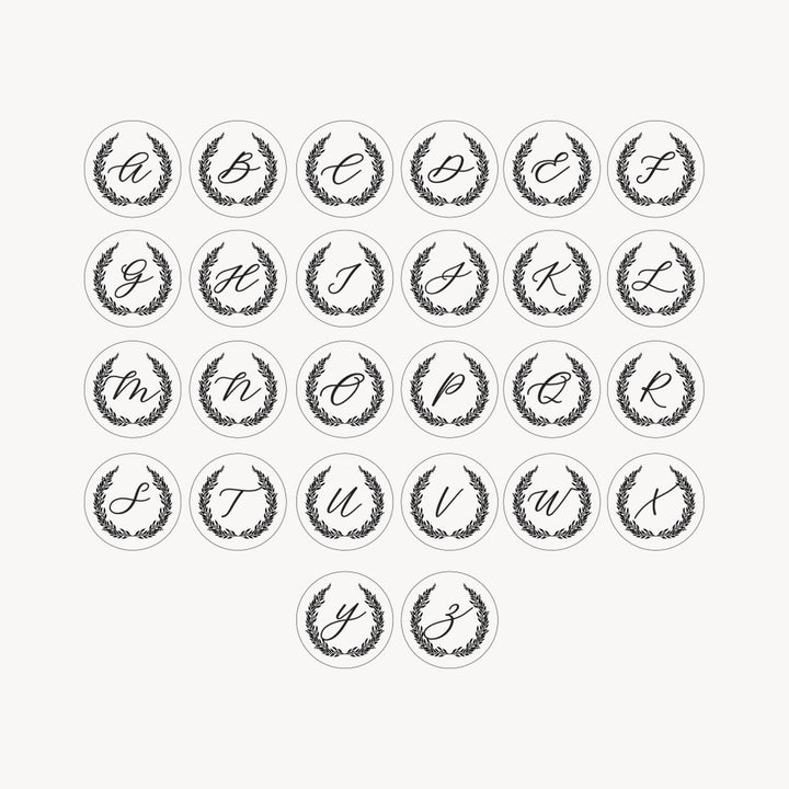 Initial Wreath Stamp Head