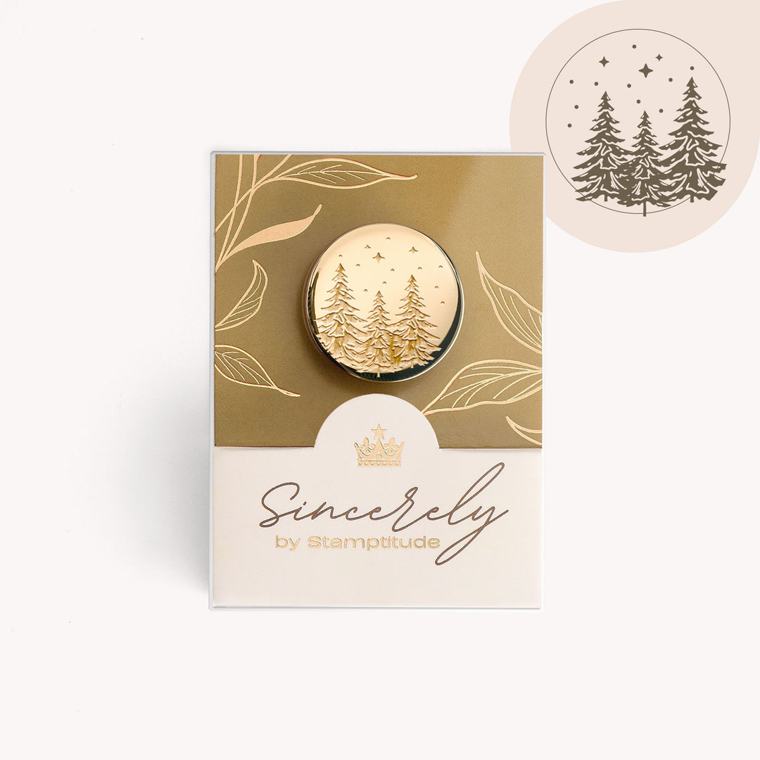 Winter Pines Stamp Head