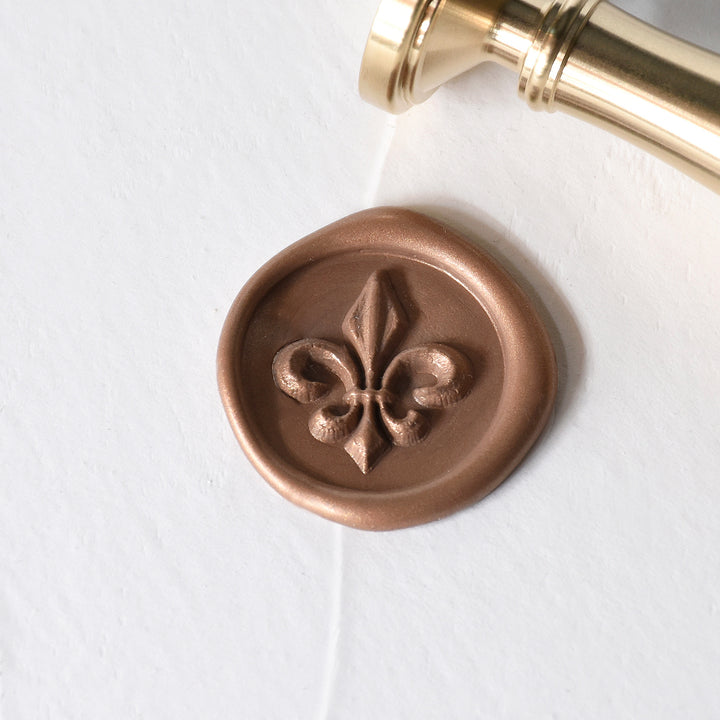 Fleur De Lis Brass Wax Stamp