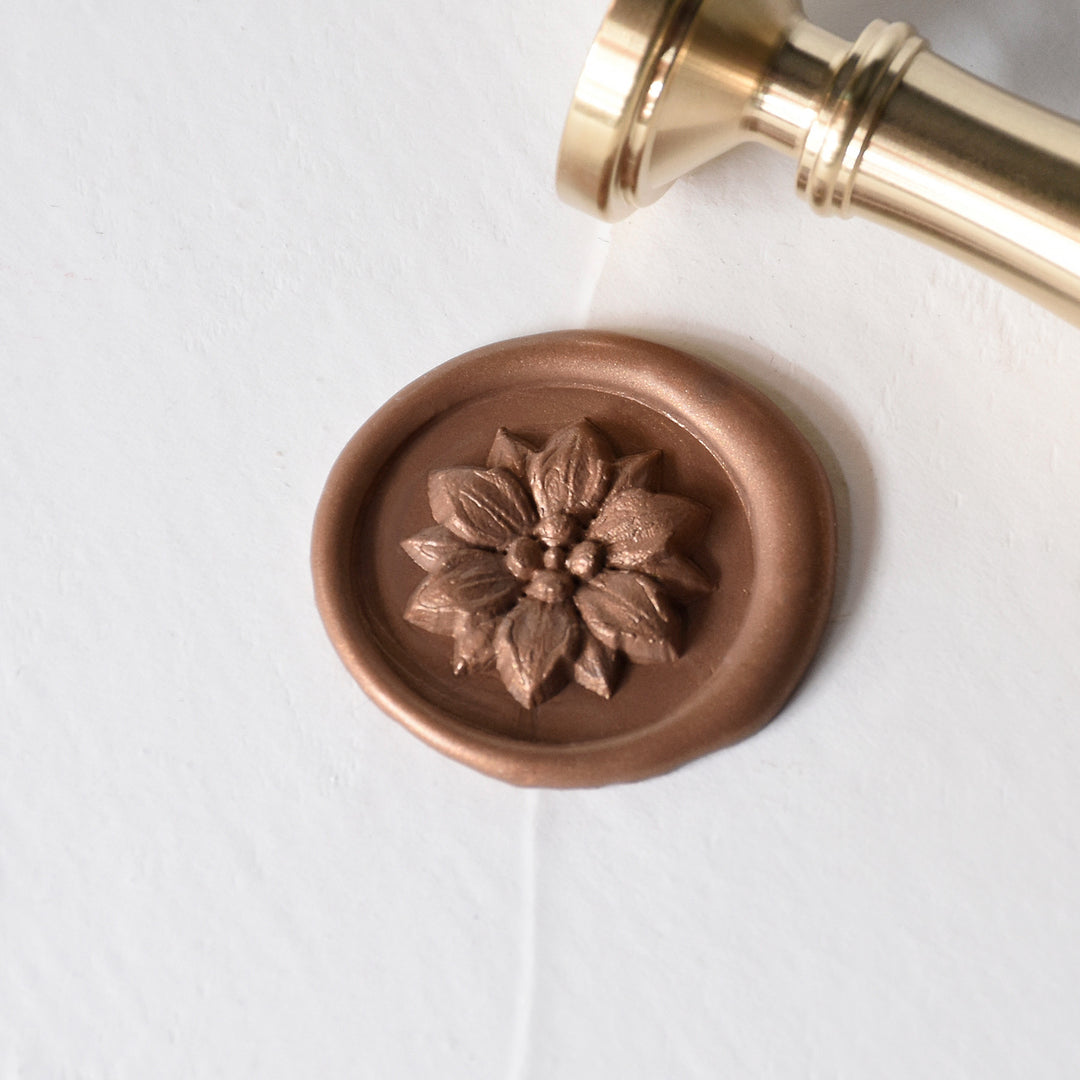 Rosette Brass Wax Stamp