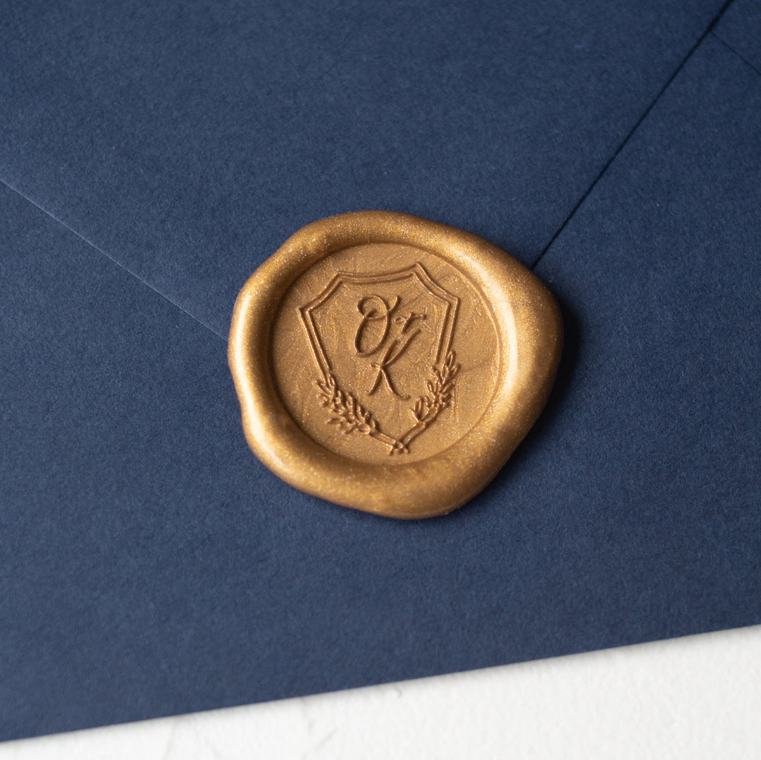 E-Z 1 Letter Monogram Maker Custom Wax Seal Stamp with Rosewood  Handle-Choice of Border & Font with Preview